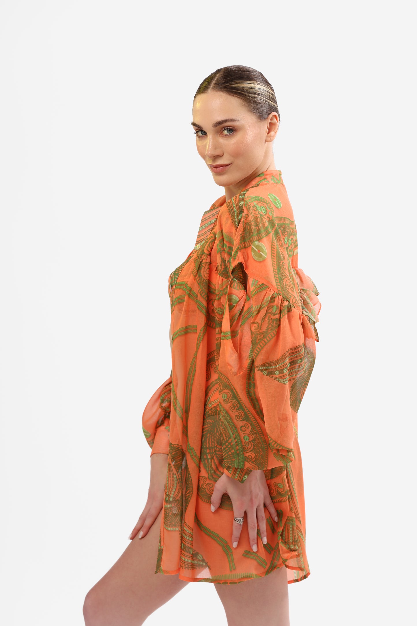 AGAETE ORANGE BLOUSE